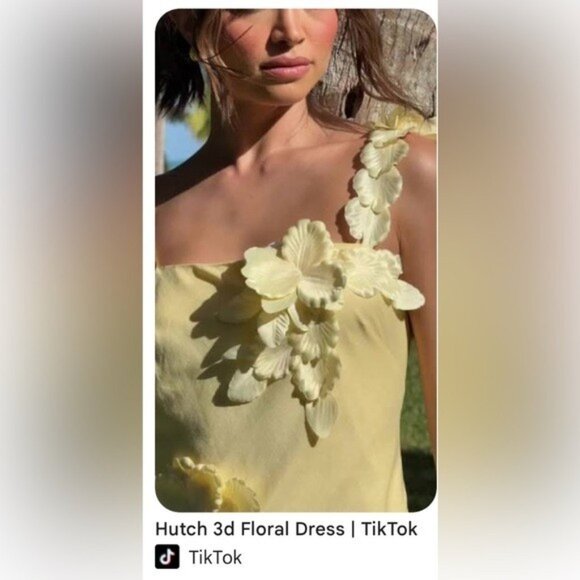 NWT Size S - Hutch 3D Floral Appliqué Linen Blend Dress (NWT US$ 218) - Picture 3 of 16